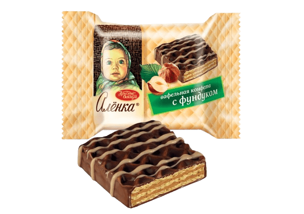 (691) WAFFLE CANDIES ALONKA WITH HAZELNUT - PLANET OF SWEETS - 100g - 691