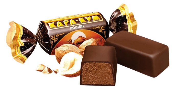 Roshen Karakum – Ukrainian praline candy with crushed wafers – creamy and crispy chocolate-covered treat from Roshen