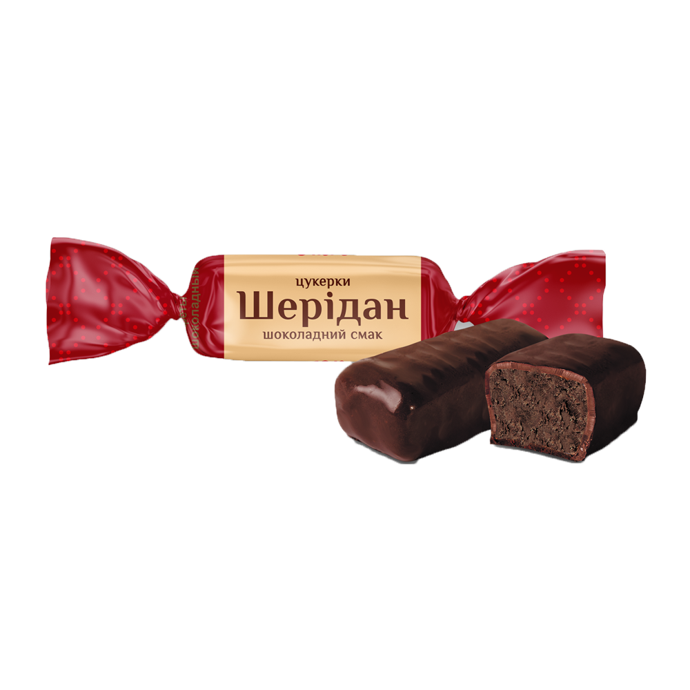 Sheridan – Ukrainian chocolate candy with crispy rice and wafer in dark glaze – rich texture and deep cocoa flavour