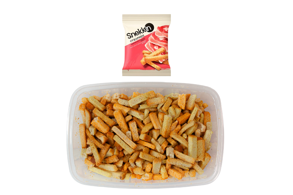 Snekkin wheat and rye bacon-flavored croutons 210g – crispy Ukrainian snacks