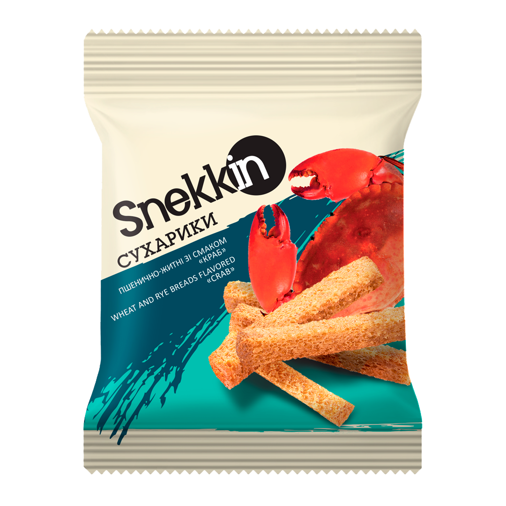 Snekkin wheat crab-flavored croutons 210g – crispy Ukrainian snacks