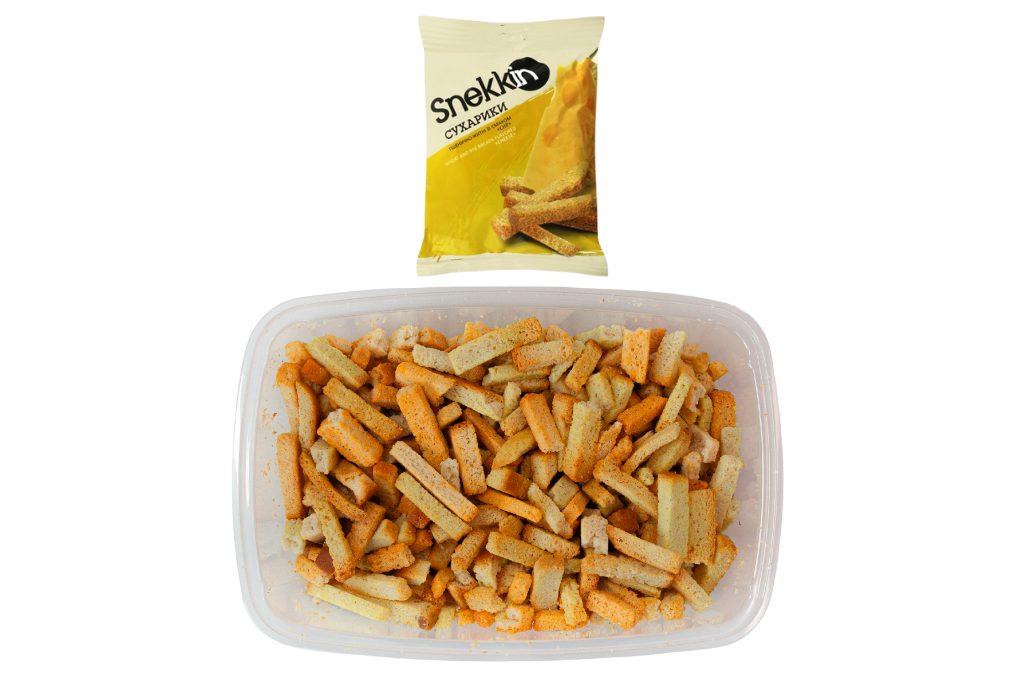 Snekkin wheat-rye croutons cheese flavor 210g – Ukrainian crispy snacks