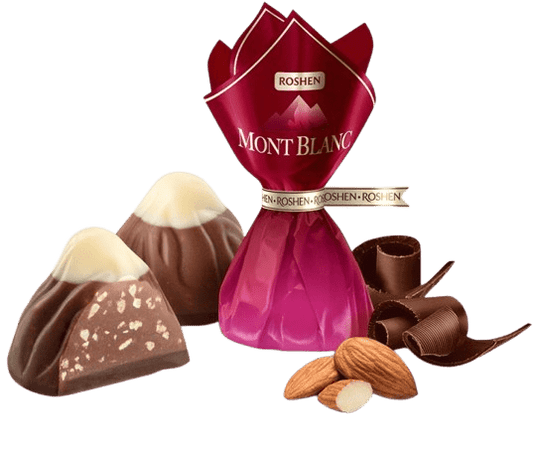 (UA03) Roshen Mont Blanc with crushed almonds - PLANET OF SWEETS - 100g - UA003