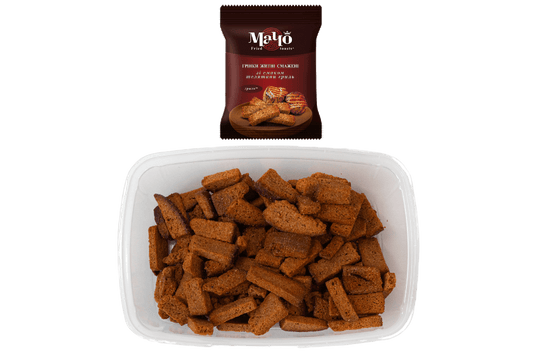 (UA195) Fried rye croutons with grilled veal flavor Weight 195g. - PLANET OF SWEETS - Box 195g - UA195