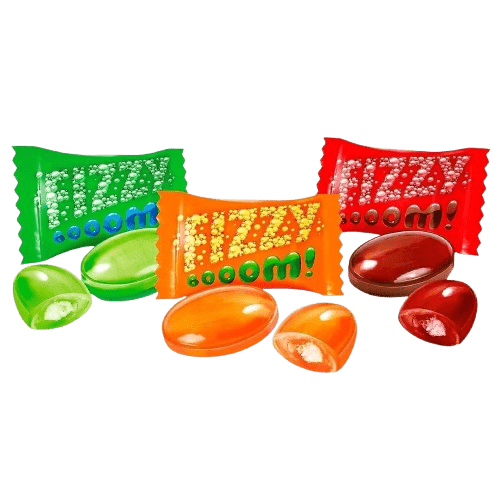 (UA197) FIZZY BOOM CARAMEL 1KG package - PLANET OF SWEETS - 1000g - 1KGUA197