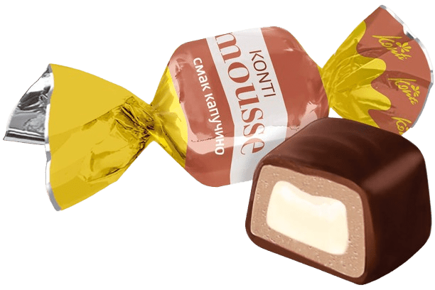 (UA258) «Konti-mousse» cappuccino flavour candies.