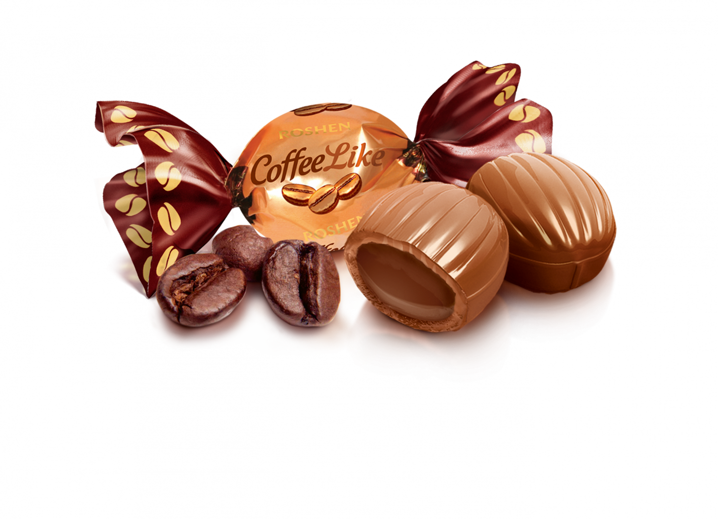 Roshen Coffee Like – Ukrainian caramel candies with liquid milk-coffee filling and natural coffee extract – creamy sweets and traditional Ukrainian candies by Roshen
