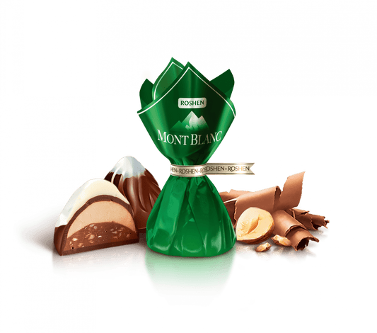 (UA001) Roshen Mont Blanc crème praline and crushed hazelnut - PLANET OF SWEETS - 100g - UA001