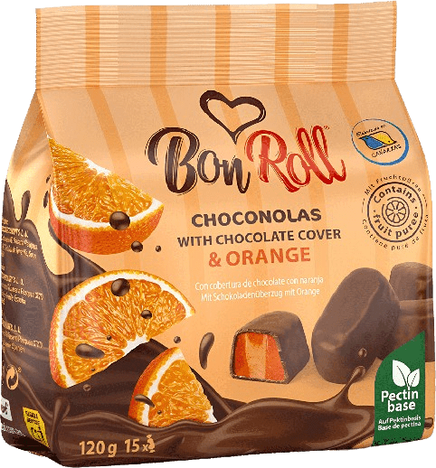 (836) Bon Roll Dark Choconolas ORANGE 80g - PLANET OF SWEETS - 80g - 836