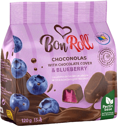 (837) Bon Roll Dark Choconolas BLUEBERRY 80g - PLANET OF SWEETS - 80g - 837