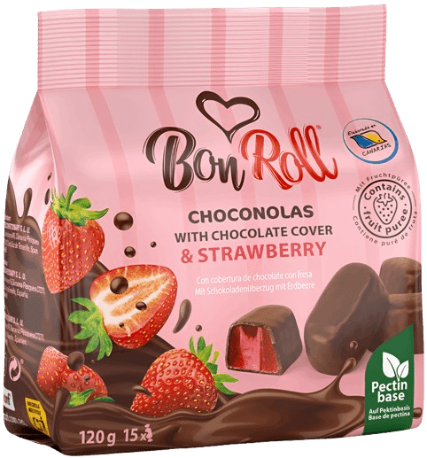 (839) Bon Roll Dark Choconolas STRAWBERRY 80g - PLANET OF SWEETS - 80g - 839