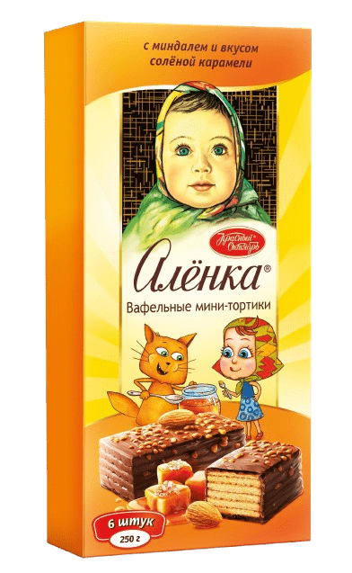 (854) Alenka Wafer Cake with Almonds and Salted Caramel Flavor, 220 g.