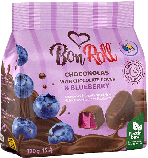 (837) Bon Roll Dark Choconolas  BLUEBERRY 80g
