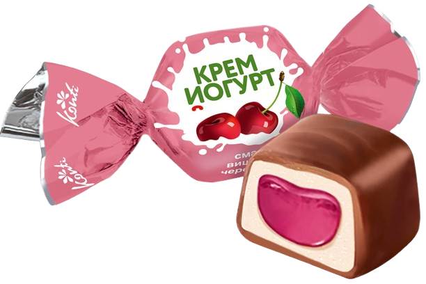(UA259) «Cream-yoghurt» cherry flavor candies
