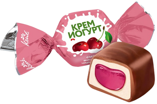 (UA259) «Cream-yoghurt» cherry flavor candies