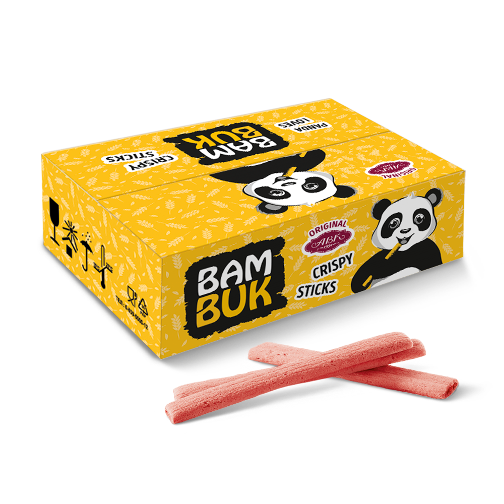 AVK BAM-BUK Strawberry & Cream – Ukrainian chocolate candies with wafer and strawberry cream filling