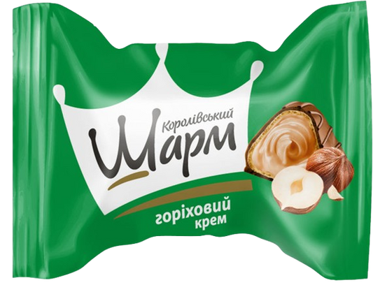 AVK Korolevskiy Sharm – Ukrainian chocolate candy with hazelnut praline filling – premium sweets in elegant pyramid shape

