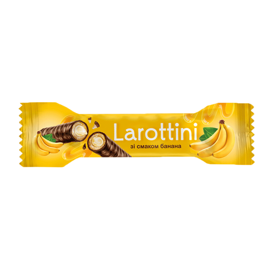 AVK Larottini – Ukrainian wafer candies with banana-flavoured cream filling – crispy and creamy sweets by AVK

