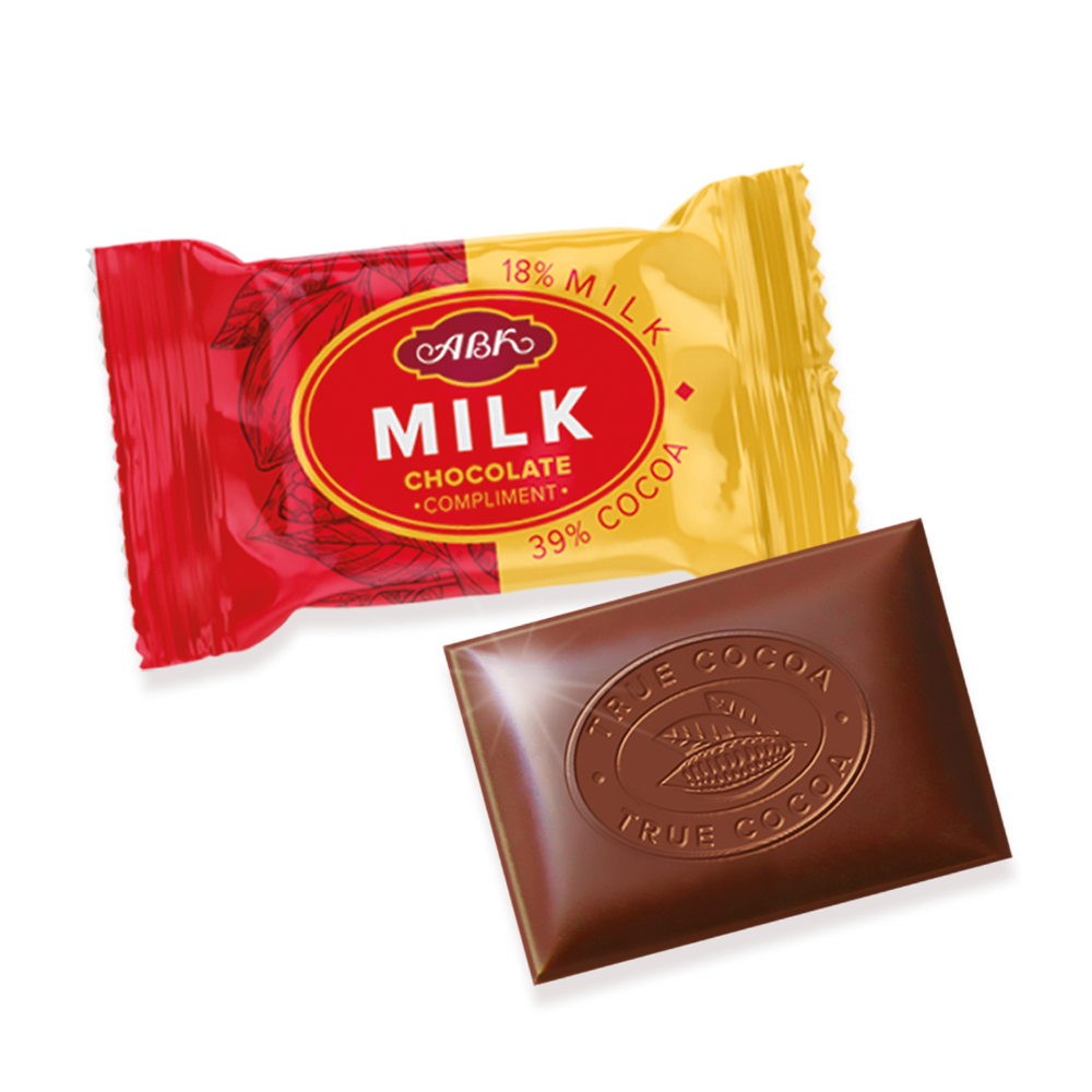 AVK Molochniy – Ukrainian mini milk chocolate bars – smooth and creamy chocolate treats in small individually wrapped portions by AVK

