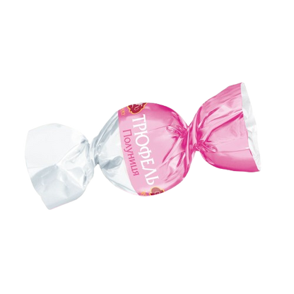 AVK Strawberry Truffle – Ukrainian white chocolate truffle candies with real strawberry pieces – delicate Belgian-style sweets by AVK
