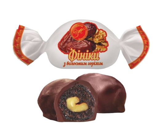 (UA206) Candies "Date with Nut in Glaze" 1KG package.