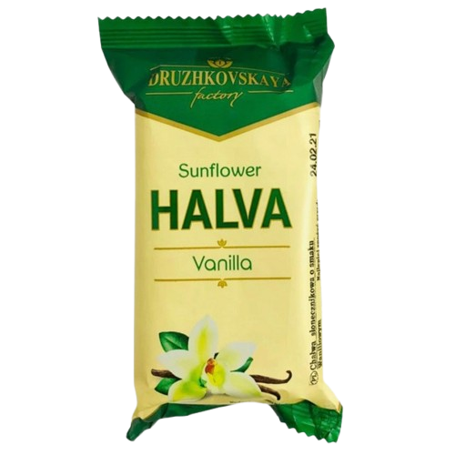 Druzhkovskaya Halva – Ukrainian sunflower halva with vanilla flavour – traditional crumbly sweet with rich nutty taste

