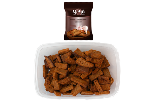Fried rye croutons garlic flavor 195g – Ukrainian snacks