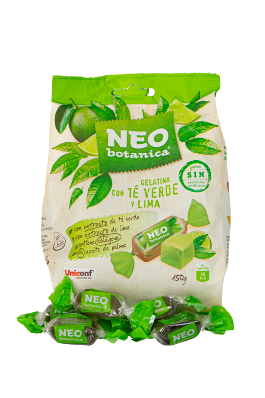 Neo Botanica Jelly with Green Tea & Lime 150g – sugar-free fruit jellies with a refreshing blend of green tea and lime, vegan, gelatin-free, gluten-free, with Halal Food Quality Certificate and IFS Food Certification