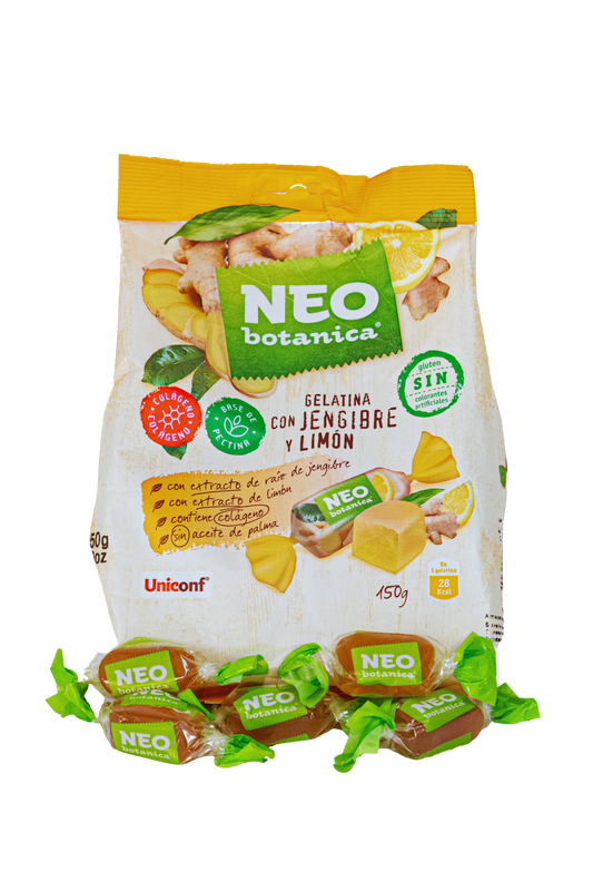 Neo Botanica Lemon & Ginger Jelly Candies 150g – fruity jellies with lemon and ginger flavour, made with natural ingredients – vegan, gelatin-free, gluten-free, with Halal Food Quality Certificate and IFS Food Certification – natural sweets with sugar