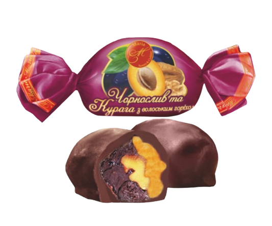 Candy with prunes, dried apricot, and walnut filling – Ukrainian candies