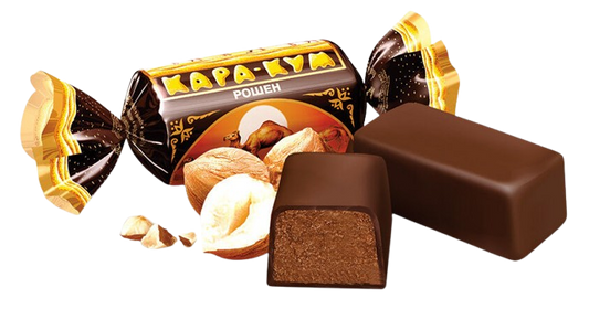 Roshen Karakum – Ukrainian praline candy with crushed wafers – creamy and crispy chocolate-covered treat from Roshen

