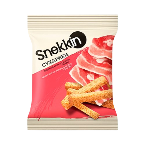 Snekkin wheat and rye bacon-flavored croutons 210g – crispy Ukrainian snacks