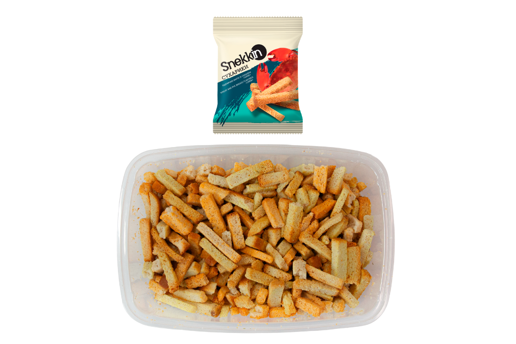 Snekkin wheat crab-flavored croutons 210g – crispy Ukrainian snacks