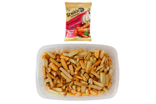 Snekkin wheat-rye croutons garlic flavor 210g – Ukrainian crispy snacks