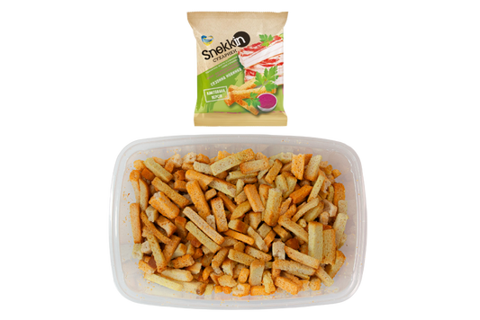 Snekkin wheat-rye croutons salo and horseradish flavor 210g – Ukrainian crispy snacks