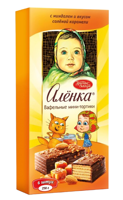 (854) Alenka Wafer Cake with Almonds and Salted Caramel Flavor, 220 g