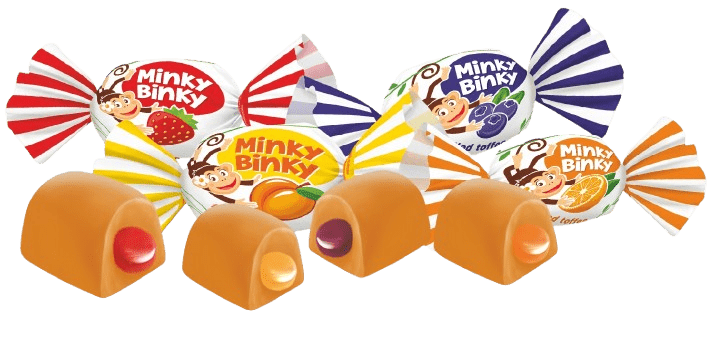 (UA110) TOFFEE SWEETS MINKY - BINKY - PLANET OF SWEETS - Toffee, Caramel - 100g - UA110