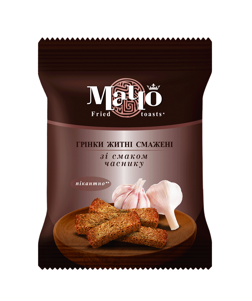 (UA194) Fried rye croutons with garlic flavour Weight 195g. - PLANET OF SWEETS - Box 195g - UA194