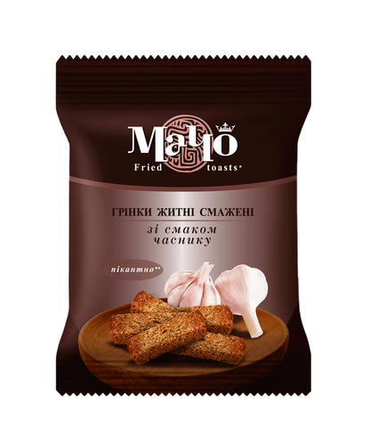 (UA194) Fried rye croutons with garlic flavour Weight 195g. - PLANET OF SWEETS - Box 195g - UA194
