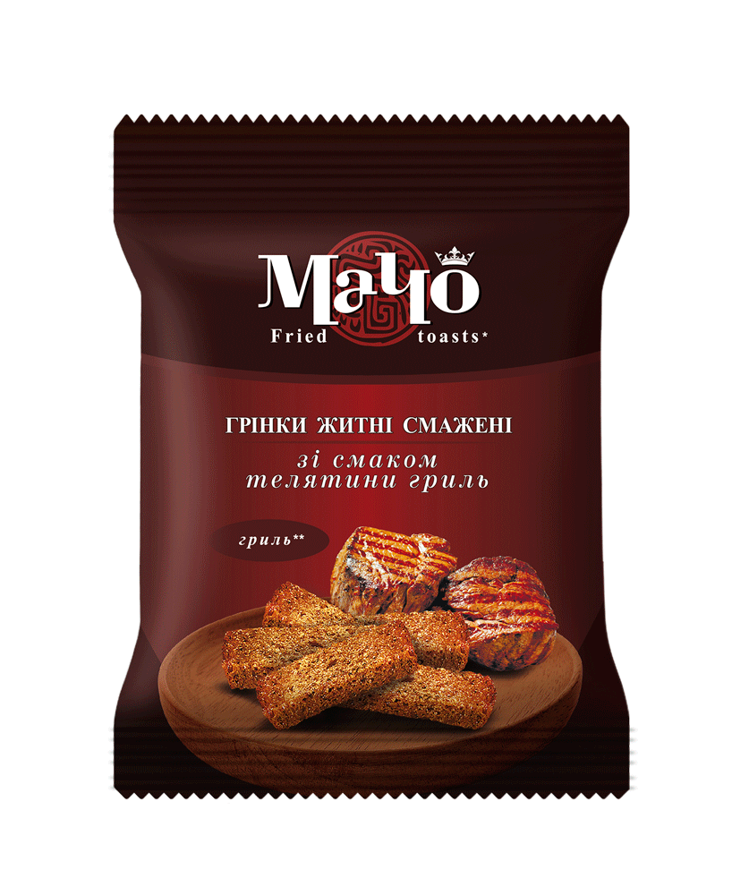 (UA195) Fried rye croutons with grilled veal flavor Weight 195g. - PLANET OF SWEETS - Box 195g - UA195