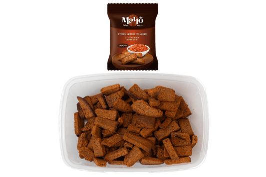 (UA196) Fried rye croutons with adjika flavor Weight 195g. - PLANET OF SWEETS - Box 195g - UA196