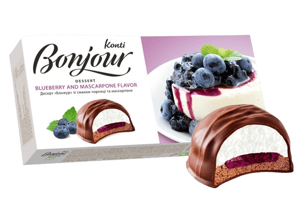 (UA266) Desert Bonjour KONTI Blueberry and Mascarpone Flavour.