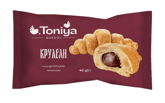 (UA276) Croissant Toniya with chocolate filling 40g - PLANET OF SWEETS - 40g - UA276