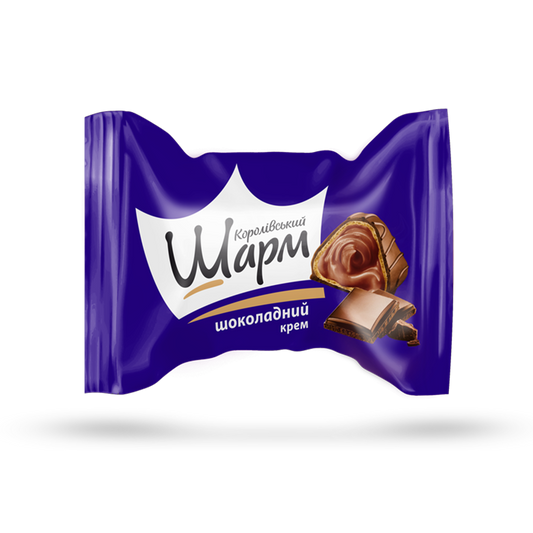 AVK Korolevskiy Sharm – Ukrainian chocolate candies with rich chocolate cream filling – soft creamy sweets and classic Ukrainian candies by AVK